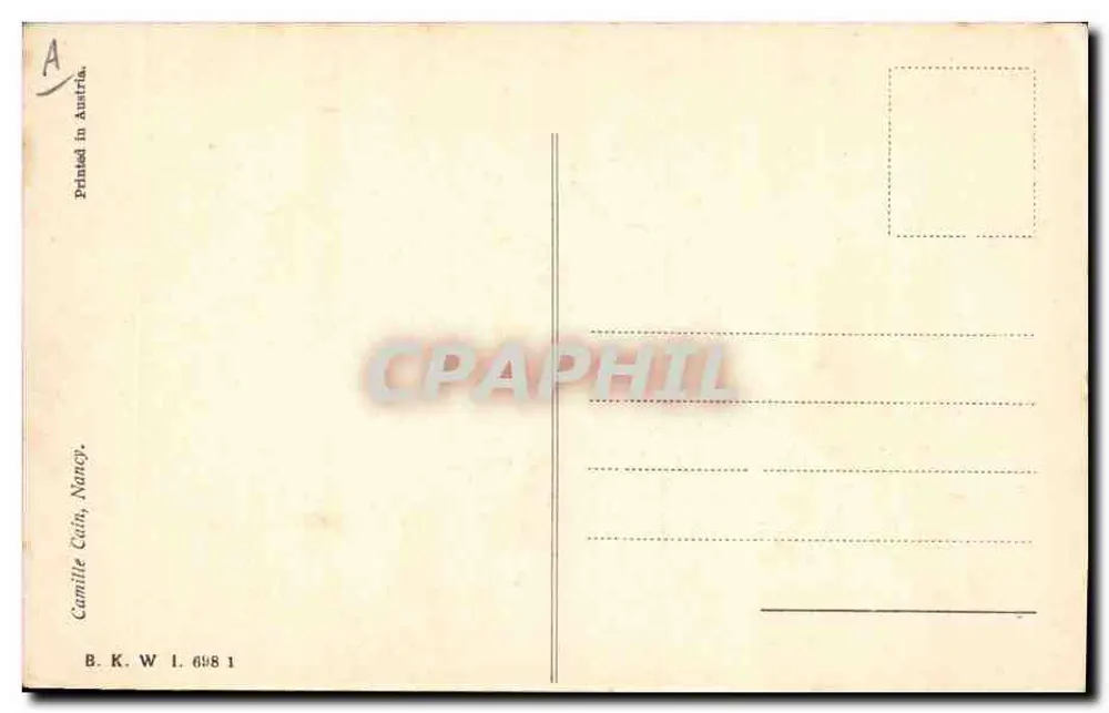 Caricatura de um oficial — Camille Cain, Nancy — B.K.W. 1.698 1 - Verso