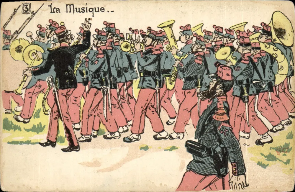 A Música.. — Banda militar em desfile — série 3, editor não visível - Frente