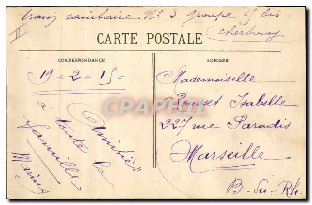 Cherbourg - A Roche-qui-Pend — editor L. Cherbourg, n° 140 - Verso