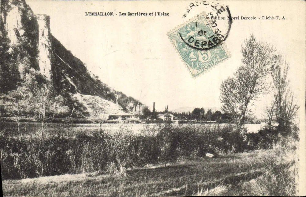L'ECHAILLON — Die Steinbrüche und die Fabrik — Edition Morel Dérocle, Cliché T. A. - Vorderseite
