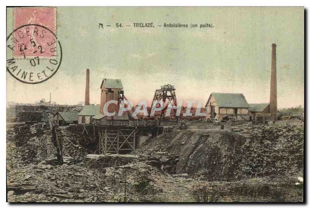 Trelazé — Schiefergruben (ein Brunnen) — Verleger unbekannt, Nr. 54 - Vorderseite