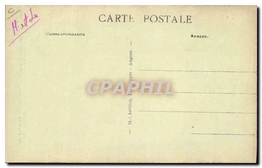 Schlackenhöfe von Trélazé — Ein 6.000-Kilogramm-Schleifsteinblock am Ausgang des 300 Meter tiefen Schachtes — L.V. phot. — Nr. 419 - Rückseite