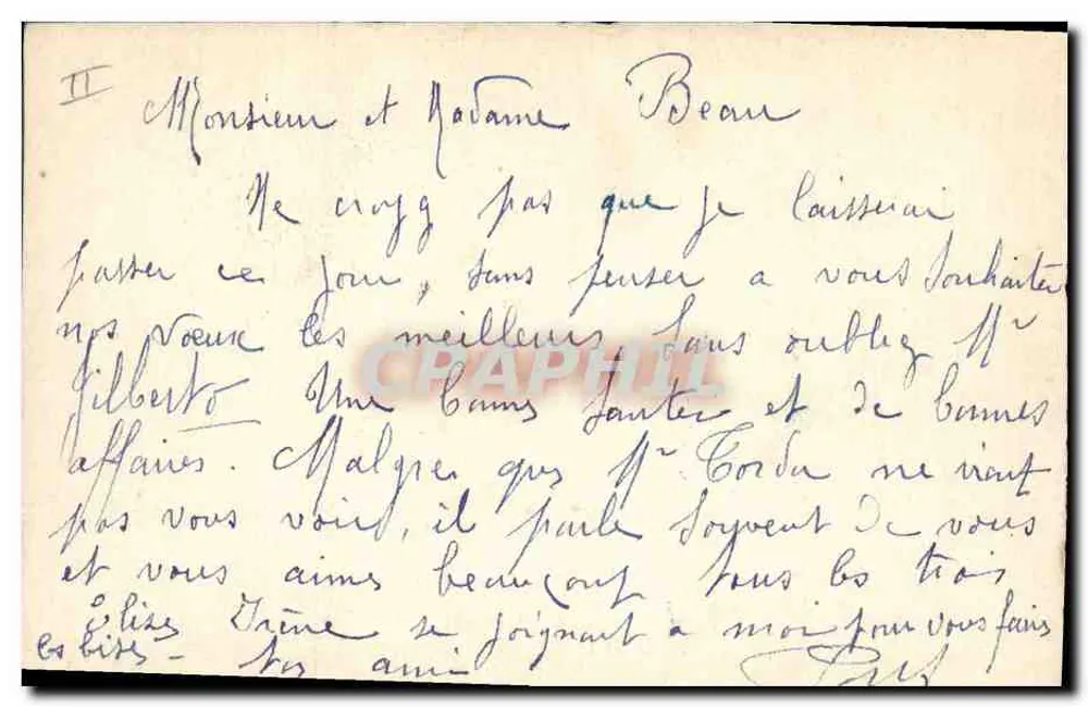 Büschel Violetter Blumen in einem Korb — Frohe Neujahr — Ponss - Rückseite