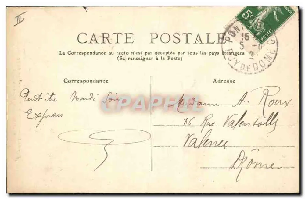 Puy-de-Dôme — 760 — RIOM, Grot van de Square en Beeld van de Dood van de Chef — I.L. - Achterkant