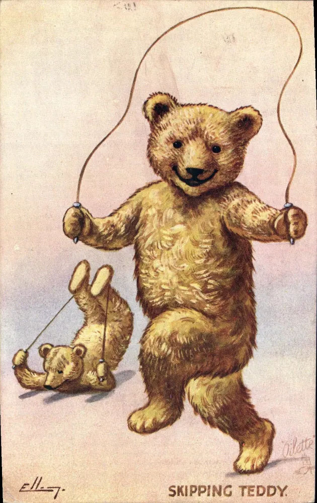 Teddy Bear — Skipping Teddy — Tuck's Post Card 9784 - Vorderseite