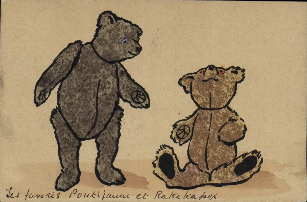 Favoriten Pouti Gelb und Rake ka pox — Künstlerzeichnung — Verlag M.M. Vienne, M. Munk, Nr. 495 - Vorderseite