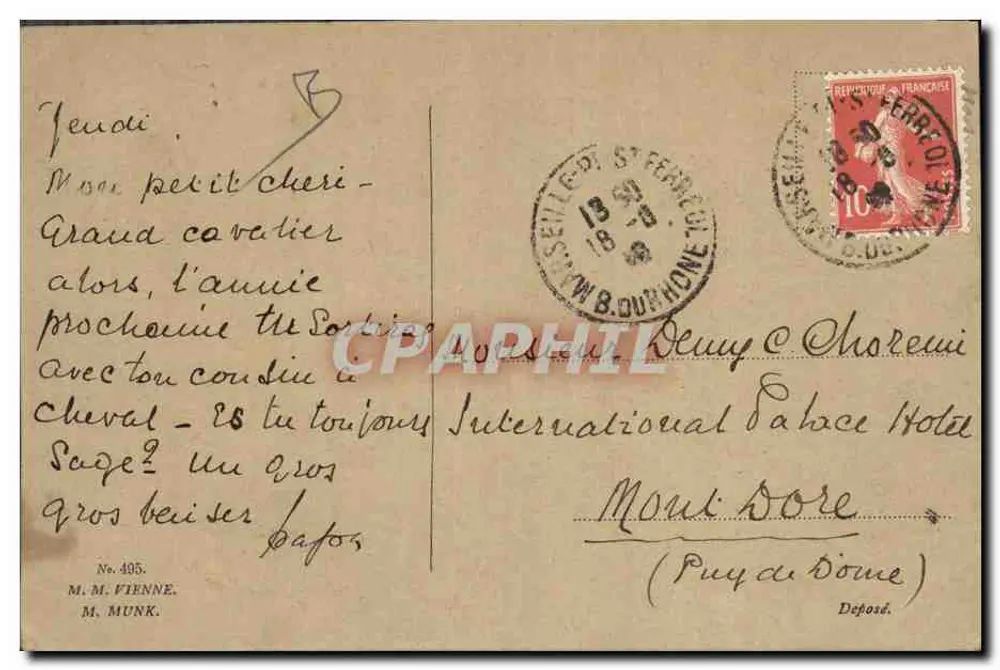 Favoriten Pouti Gelb und Rake ka pox — Künstlerzeichnung — Verlag M.M. Vienne, M. Munk, Nr. 495 - Rückseite