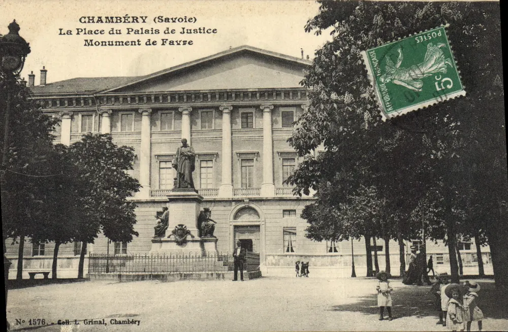 Chambéry (Savoie) — La Place du Palais de Justice, Monument de Favre — Coll. L. Grimal, Chambéry, n° 1576 - Vorderseite