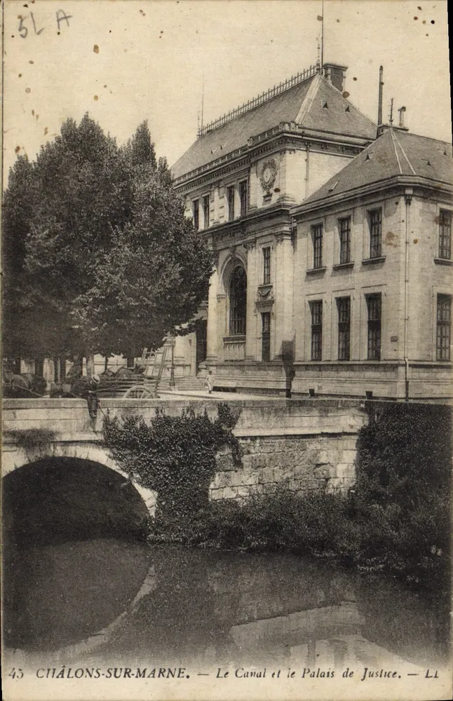 Châlons-sur-Marne — Der Kanal und das Palais de Justice — LL - Vorderseite