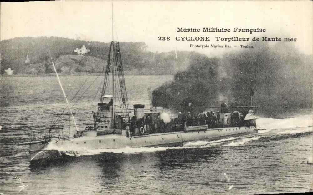 Cyclone — Hochsee-Torpedoboot — Phototypie Marius Bar, Toulon - Vorderseite