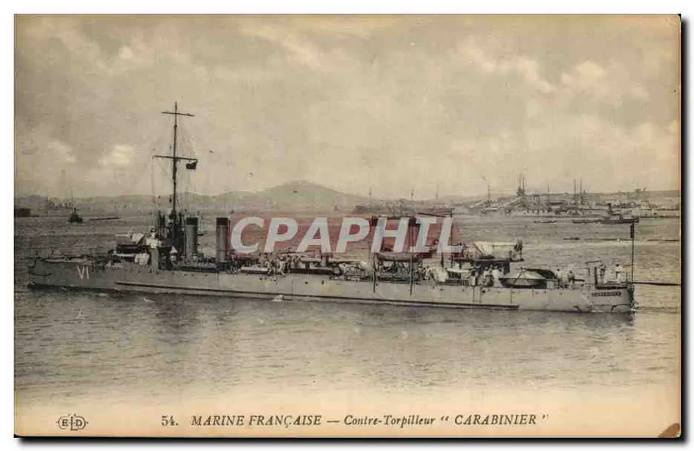 Marine Française — Zerstörer "Carabinier" — Verlag E.D. n°54 - Vorderseite