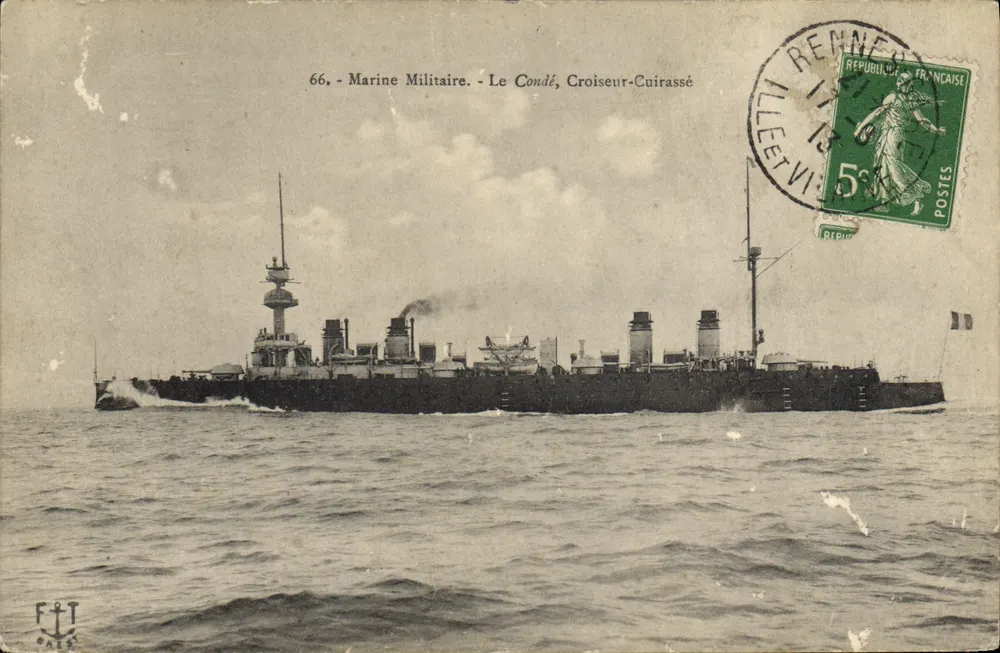 Le Condé, Kreuzer-Panzerkreuzer — Militärflotte — F.T.T. Orléans - Vorderseite