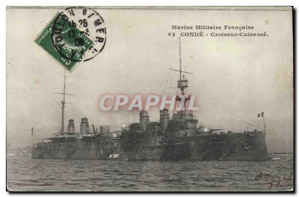 Kreuzer-Kreuzer Condé — Französische Marine — Verlag H. Burgal - Vorderseite