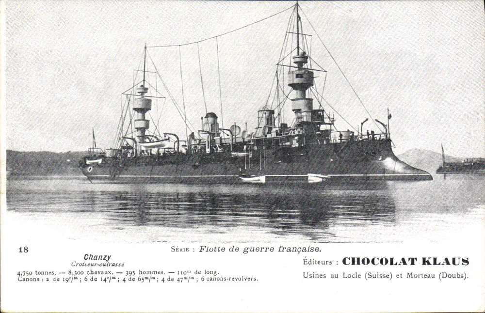 Croiseur-cuirassé Chanzy — Flotte de guerre française — Éditeurs CHOCOLAT KLAUS - Vorderseite