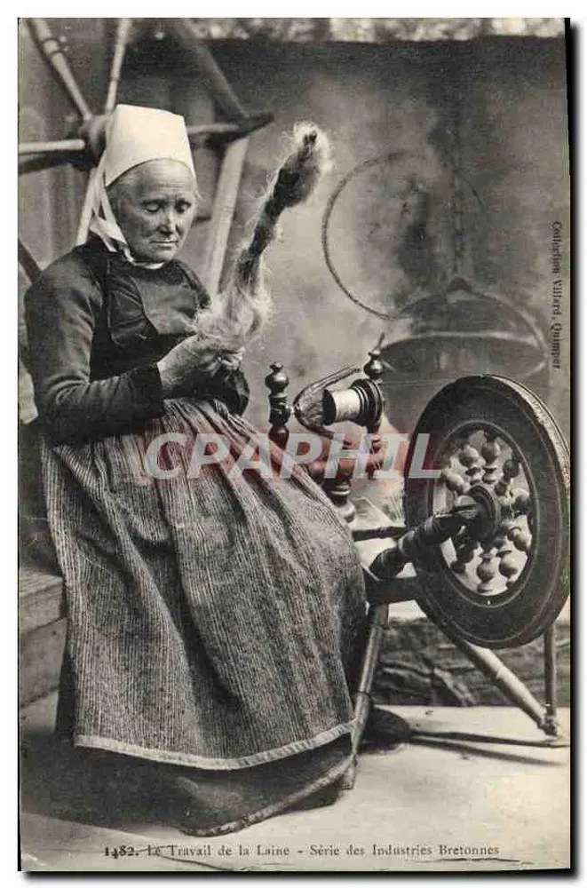 Wollverarbeitung — Serie der bretonischen Industrien — Sammlung Vildard, Quimper - Vorderseite