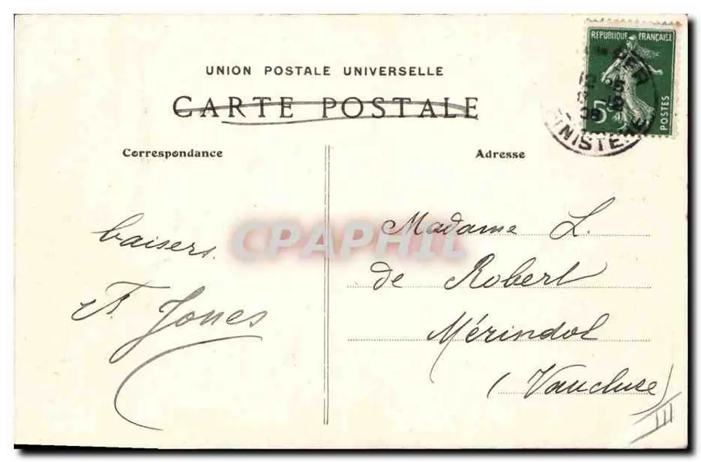 Wollverarbeitung — Serie der bretonischen Industrien — Sammlung Vildard, Quimper - Rückseite