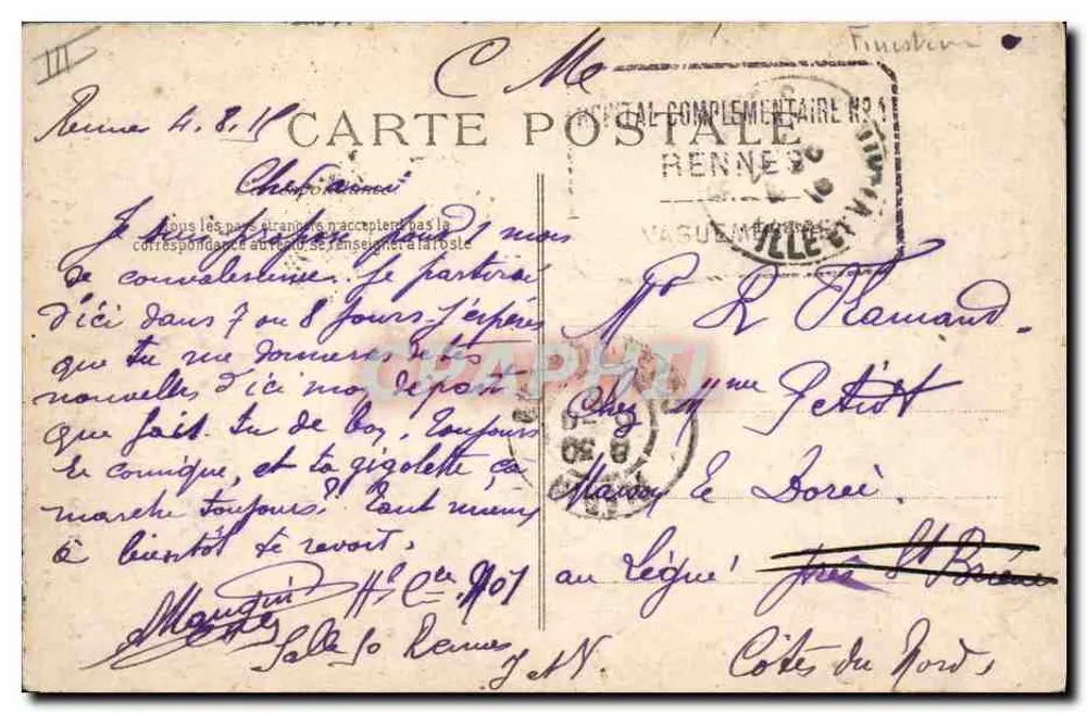 Trajes bretones — Um jovem menino de Scaër — Editor E.P.D. n° 300 - Verso