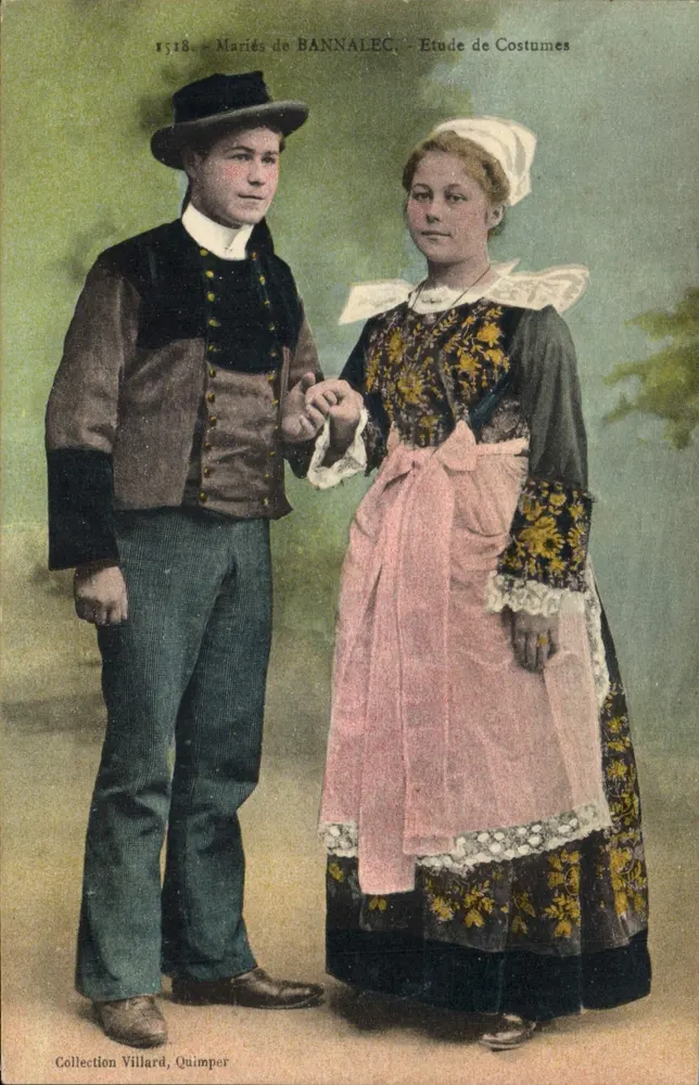Casados de BANNALEC — Estudo de Trajes — Coleção Villard, Quimper - Frente