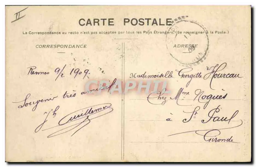 De jonge Bretons groeten u — Collectie Villhard, Quimper — n° 4212 - Achterkant