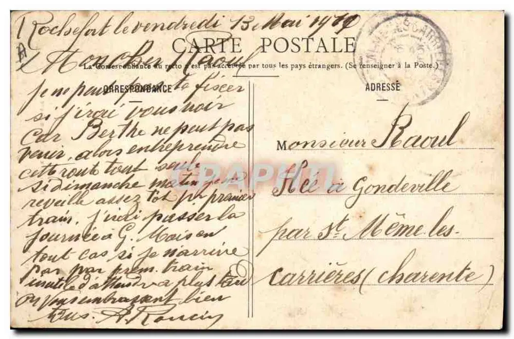 Jovem Filouse de St-Jean-Brévelay — Coleção David, Vannes — n° 622 - Verso