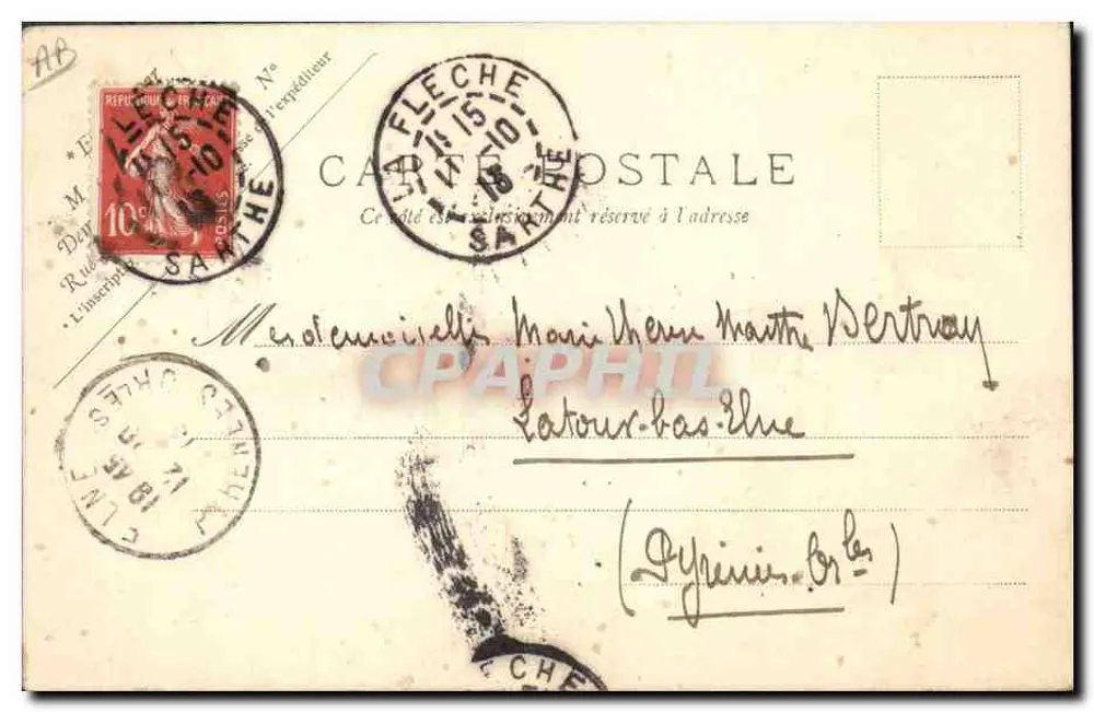 Cena militar a cavalo — ilustração — Carte postale française - Verso