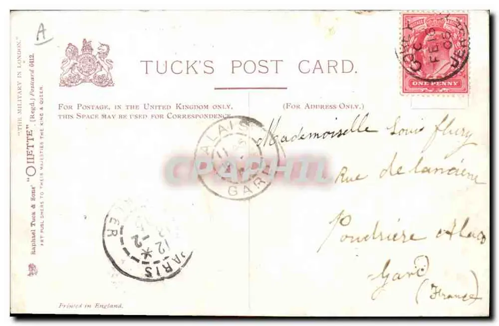 Wachwechsel vor St James — Tuck's Postkarte - Rückseite