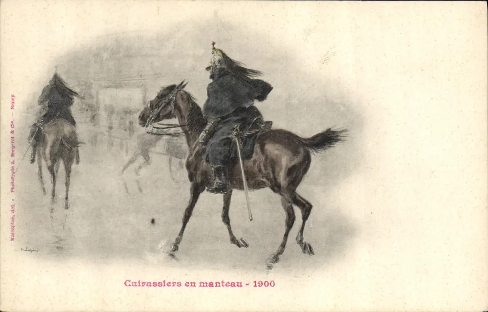 Kürassiere in Mantel - 1900 — Phototypie A. Bergerot & Cie — Nancy - Vorderseite