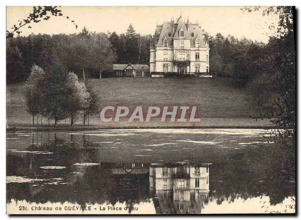 Castelo de GUÉVILLE — A Pequena Lagoa — Lagrange, editor-fotografia. Ramboutillet - Frente