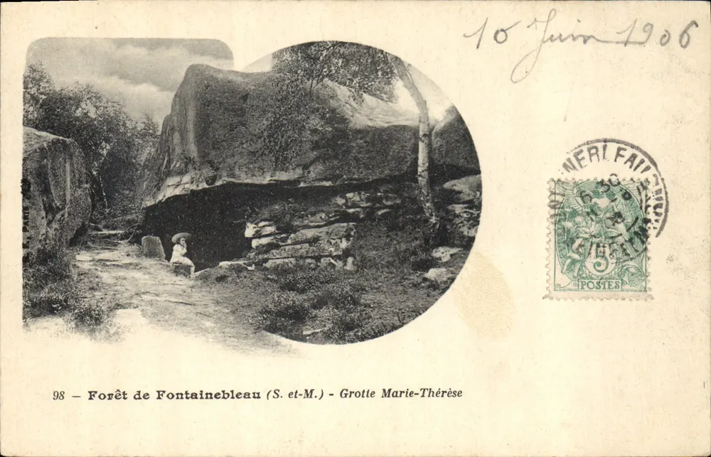 Forêt de Fontainebleau (S.-et-M.) — Grotte Marie-Thérèse — Verleger nicht sichtbar, Nr. 98 - Vorderseite