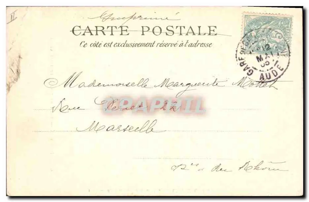 Carcassonne — Turm der Gerechtigkeit und Arabischer Turm — A. Brossard, Verlag, Paris - Rückseite