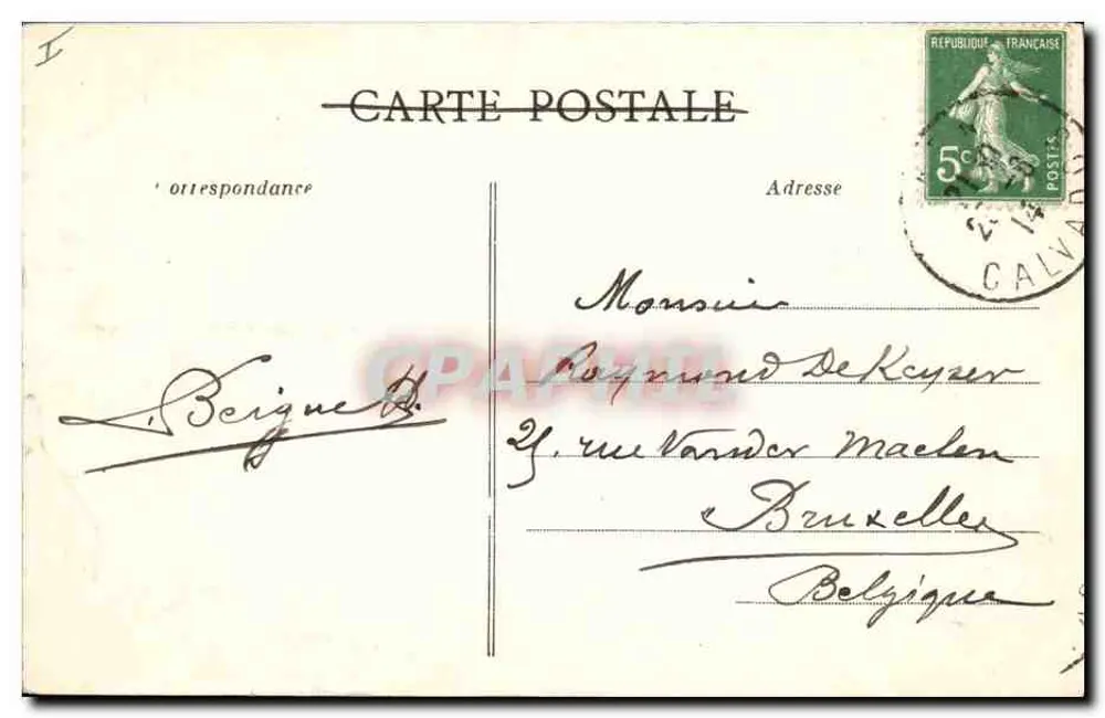 Caen — Place Fontette und das Tribunal — Imprimerie Papeterie - Rückseite