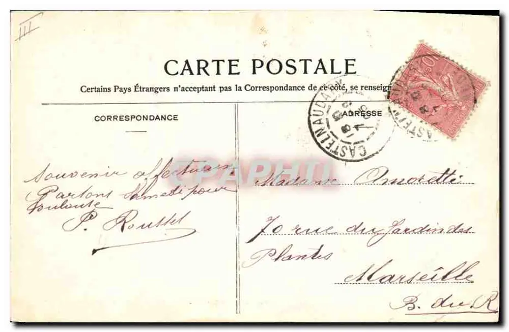 Castelnau-d'Aude — Square Victor Hugo — Das Gerichtsgebäude und die Kathedrale — Brefeill, Verleger, Castelnau-d'Aude - Rückseite