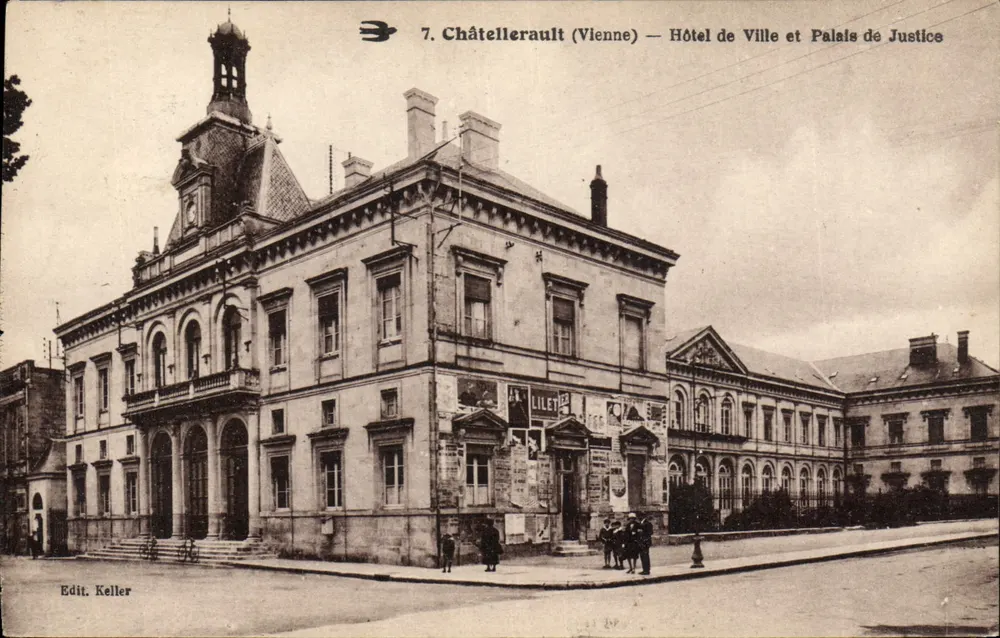 Châtellerault (Vienne) — Rathaus und Justizpalast — Edit. Keller - Vorderseite