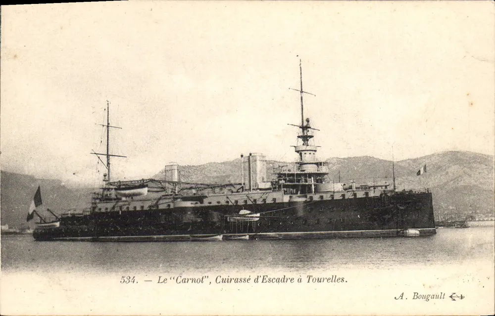 Der "Carnot", Turrettiertes Flottenpanzerboot — A. Bougault, n° 534 - Vorderseite