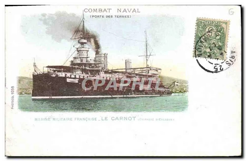 Seeschlacht (Porte des Ternes) — Le Carnot, Schlachtschiff — Photocol 1058 - Vorderseite