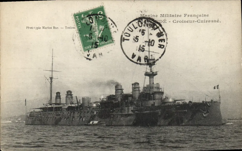 Panzerkreuzer D'Entrecasteaux — Französische Marine — Phototypie Marius Bar — Toulon - Vorderseite