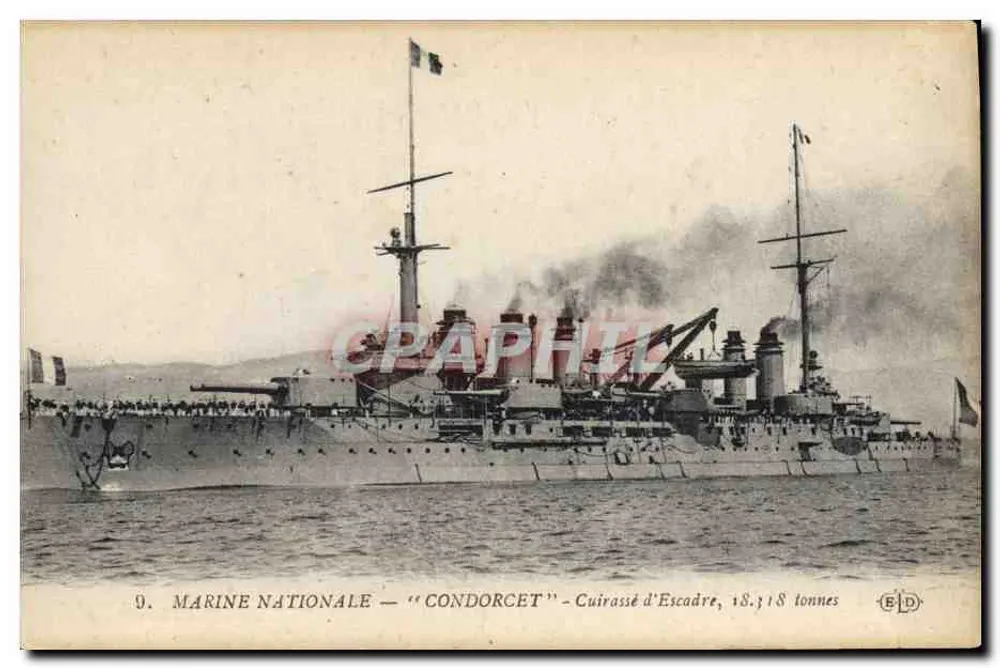 Panzerkreuzer Condorcet — Marine Nationale — 18.318 Tonnen — Verlag E.D. - Vorderseite
