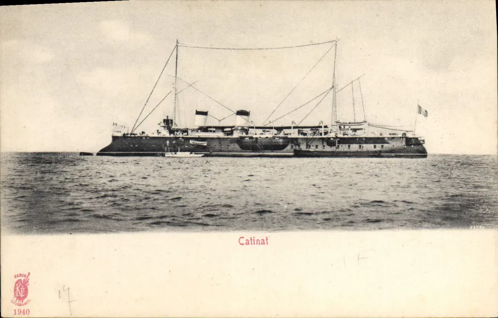 Catinat — Cruiser da Marinha Francesa — editor Paris, n°14 - Frente