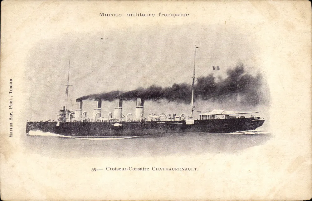 Kreuzer-Korsar Châteaurenault — Französische Marine — Marius Bar, Fot. Toulon, n°59 - Vorderseite