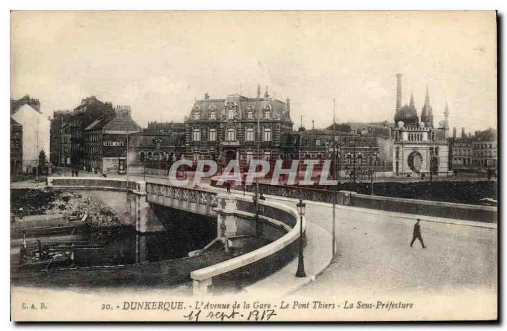 Dunkirk - Avenue de la Gare - Pont Thiers - Sous-Préfecture - Vorderseite