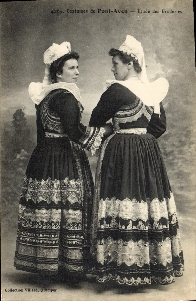 Kleidung von Pont-Aven — Studie der Stickerei — Collection Villard, Quimper - Vorderseite