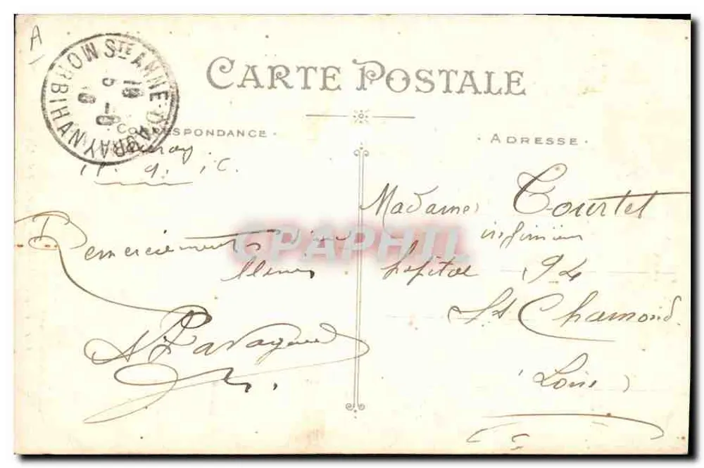 Bretagne — Meisje uit Quimperlé — Artaud et Nozais, Nantes, n°109 - Achterkant