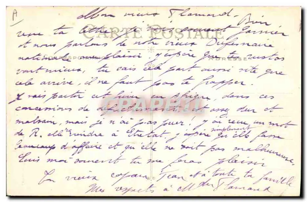 Casados de Beuzec — Artaud e Nozais, Nantes, série 169 - Verso