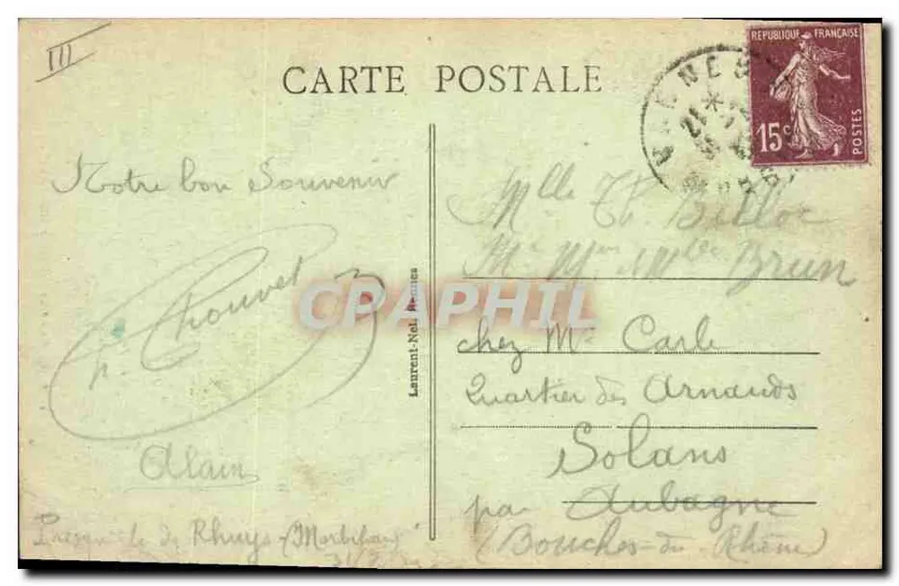 Traje da Ilha dos Moines — n° 3169 — editor não visível - Verso
