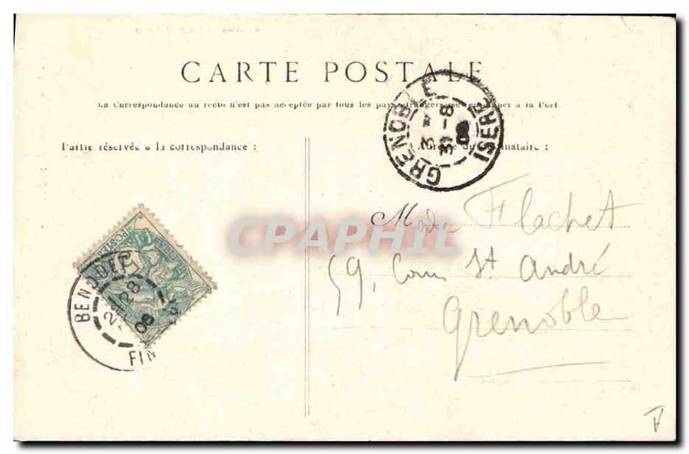 Jungmann aus Fouesnant — Sammlung Villard, Quimper — n° 1618 - Rückseite