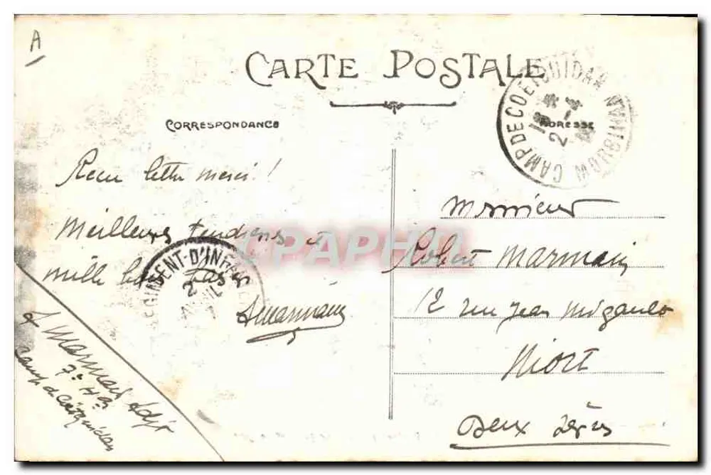 Breton und Bretonne rauchen eine Pfeife — Nantes — Artaud et Nozais - Rückseite