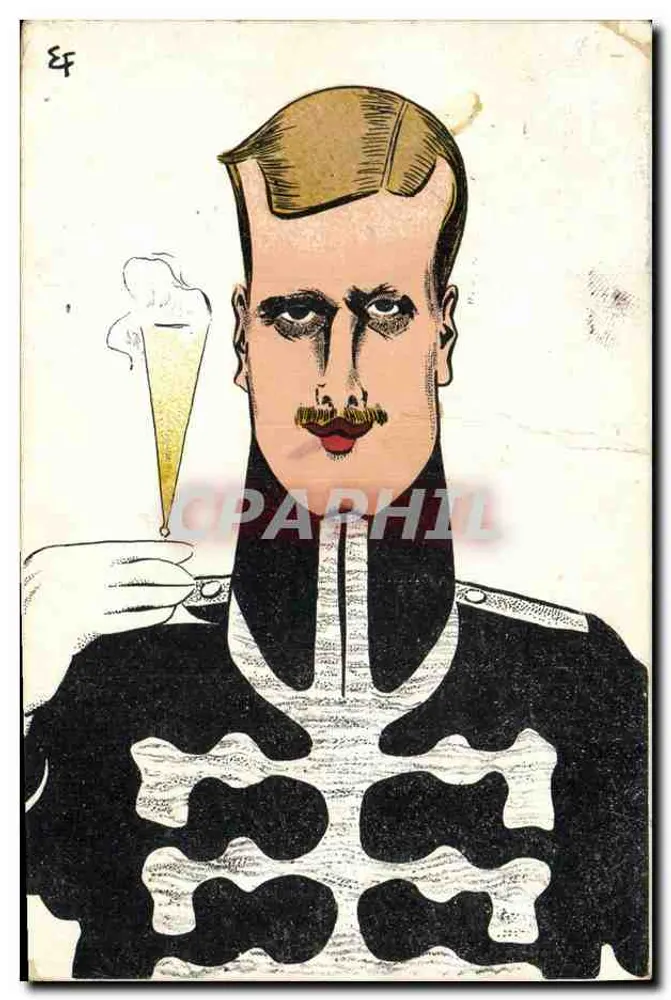 Soldat en uniforme — caricature avec crâne visible — éditeur EF - Frente