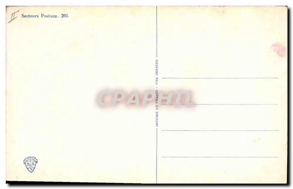 Recepção do pacote — Secteurs Postaux. 205 — Editor Secteurs Postaux - Verso