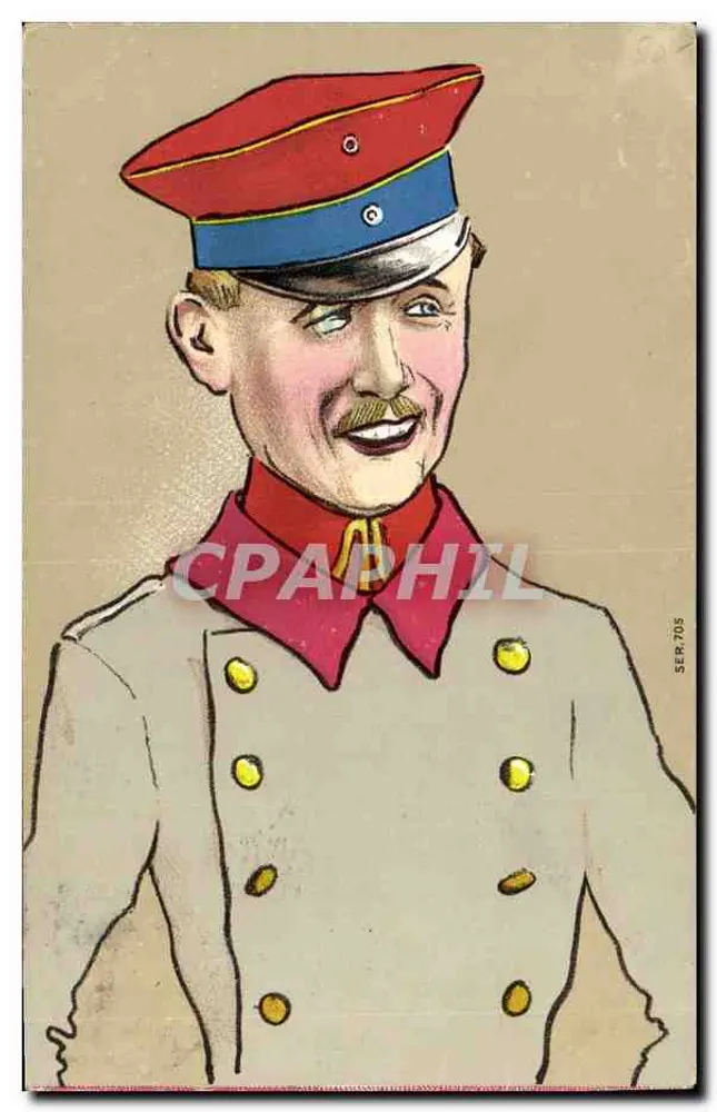 Soldado em uniforme — caricatura, SER. 705 - Frente
