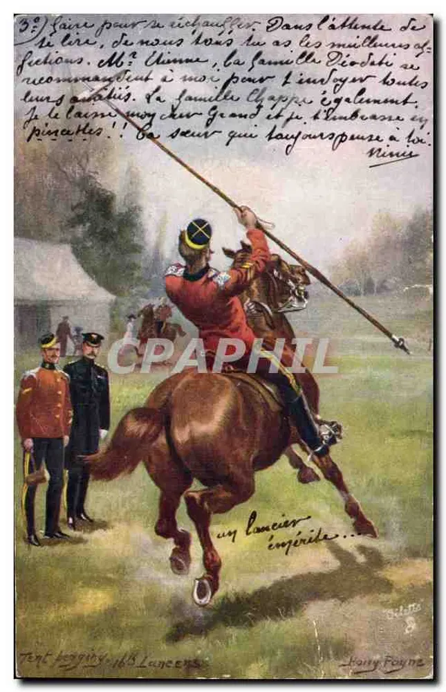 Cavaleiro imperial em ação — Tent. Lancy — editor G. Dufour, n°8 - Frente